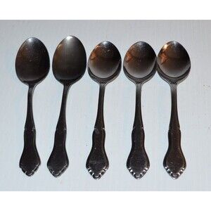 Vtg‎ 5 Pc Lot Stanley Roberts MAJESTY Stainless Rogers soup spoon 7" Flatware